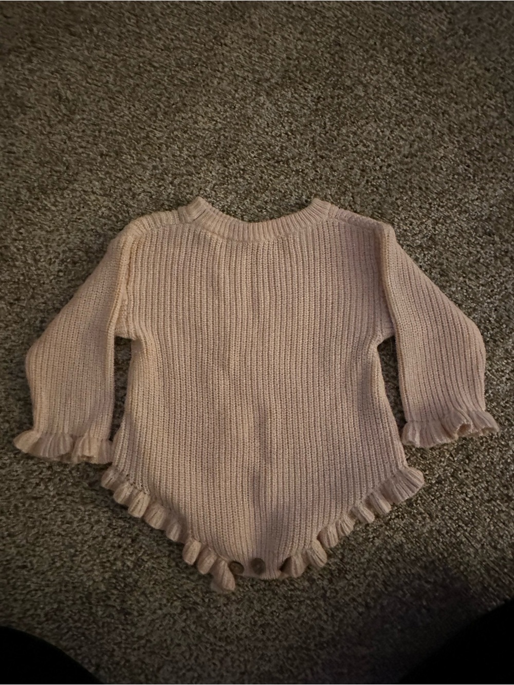 Amazon Essentials Light Pink Ruffle-Trim Knit Baby One-Piece Bodysuit